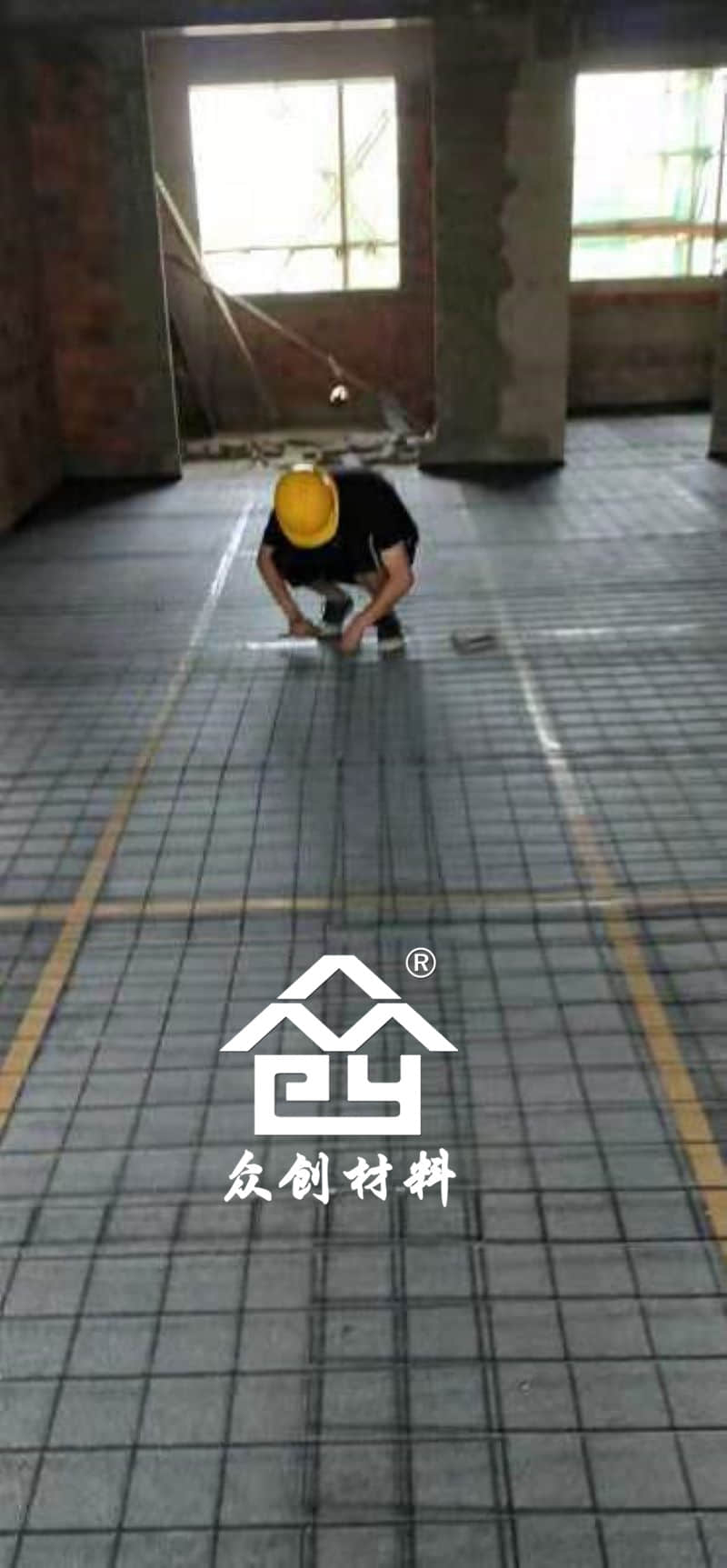 HKS改性聚丙烯保溫隔聲板現(xiàn)場施工現(xiàn)場-鋪設鋼絲網片